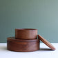 Box con coperchio in noce Ø18 cm