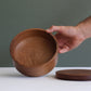 Box con coperchio in noce Ø18 cm