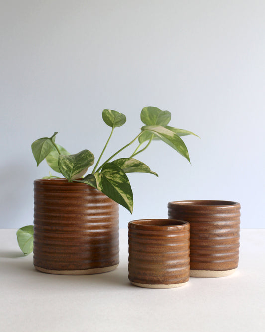 Copri vaso marrone